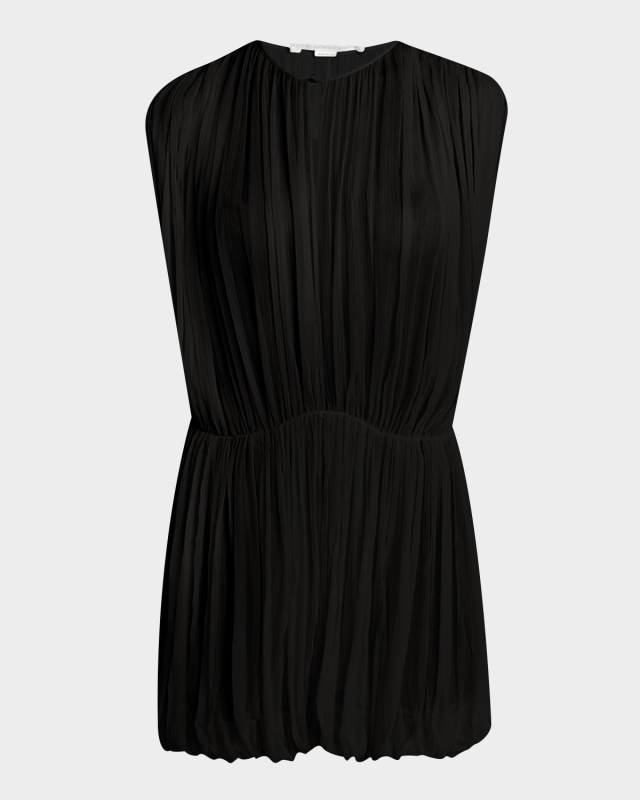 Gathered Creponne Drape Mini Dress